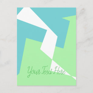 Carte Postale Art Abstrait Turquoise Bleu Vert