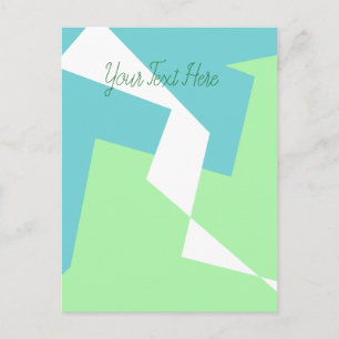 Carte Postale Art Abstrait Turquoise Bleu Vert