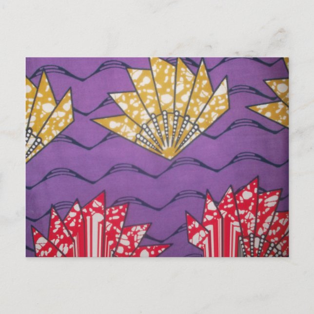 Carte Postale Art africain Abstrait : Vagues de passion violette (Devant)