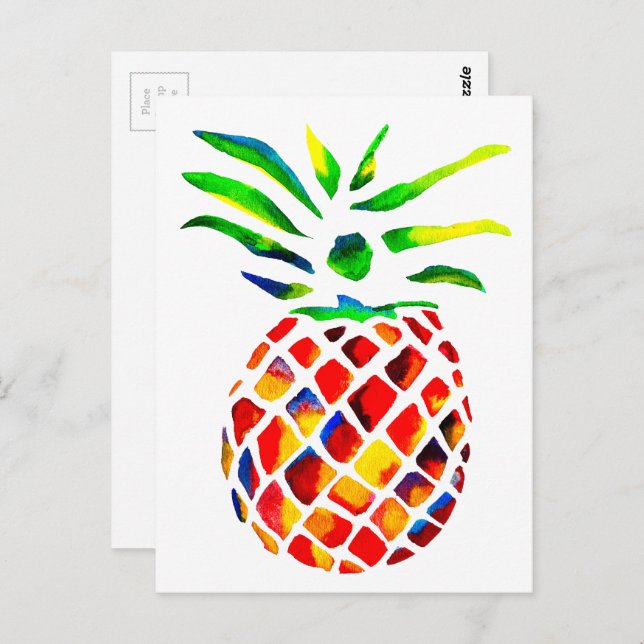 Carte Postale Art ananas funky (Devant / Derrière)