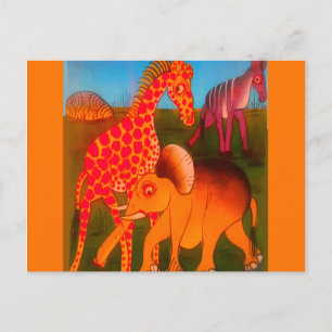 Carte Postale Art animal africain