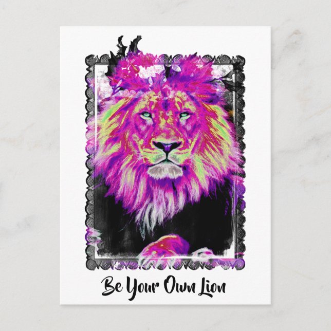 Carte Postale *~* Art AP23 Peinture artistique LION Abstrait LIO (Devant)