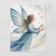 Art aquarelle de fée de neige d'hiver 