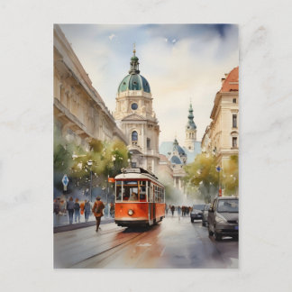 Carte Postale art aquarelle de Vienne