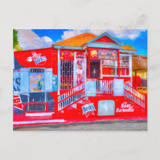 Carte Postale Art Bar Barbade (Devant)