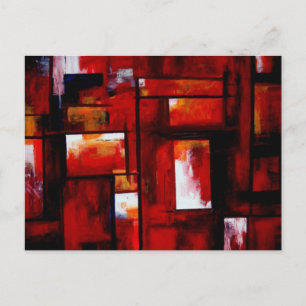 Carte Postale Art Carré rouge