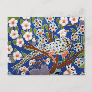 Carte Postale Art Carrelage Peacock Floral