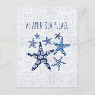 Carte Postale Art côtier   Vitamine Mer S'il vous plaît