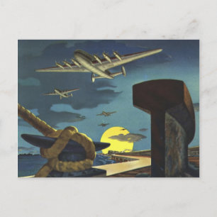Carte Postale Art couleur de l'avion de l'aviation vintage