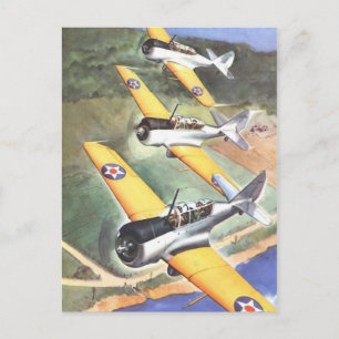 Carte Postale Art couleur de l'avion de l'aviation vintage