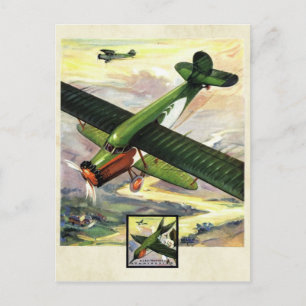 Carte Postale Art couleur de l'avion de l'aviation vintage
