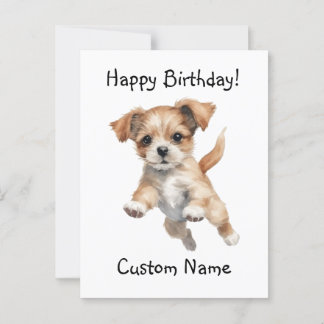 Carte Postale Art de chien sautant heureux – Joyeux Anniversaire