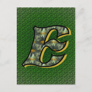 Carte Postale Art de fleur de marguerite avec initiale de monogr