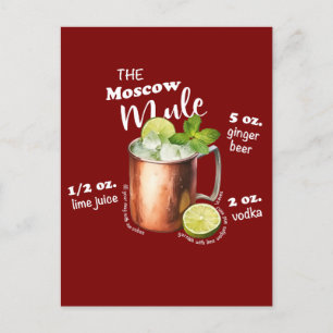 Carte Postale Art de la barre de recettes de Moscou Mule