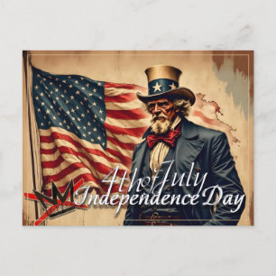 Carte Postale Art de la fête de l'indépendance de l'oncle Sam sa