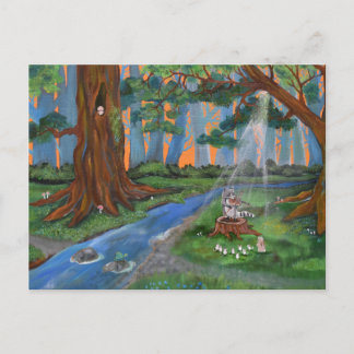 Carte Postale Art de la forêt fantaisiste Concert de violon de r