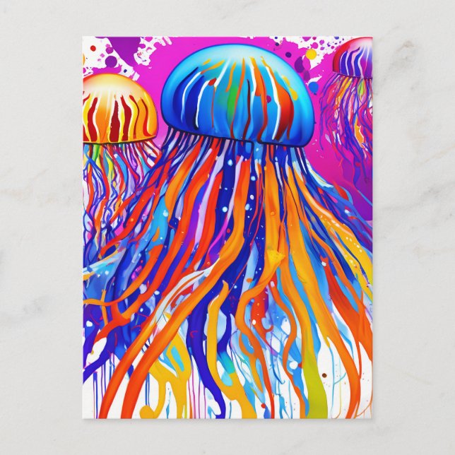 Carte Postale Art de la méduse vibrante (Devant)