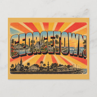 Carte Postale Art de la ville coloniale en bois de Georgetown