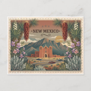 Carte Postale Art de l'affiche de voyage vintage au Nouveau-Mexi