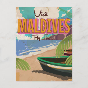 Carte Postale art de l'affiche de voyage vintage de l'île des Ma