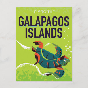 Carte Postale Art de l'affiche de voyage vintage des îles Galapa