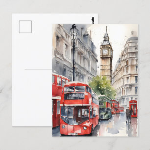 Carte Postale Art de l'aquarelle à Londres