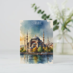 Carte Postale Art de l'aquarelle d'Istanbul