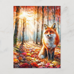 Carte Postale Art de l'aquarelle Renard