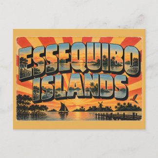 Carte Postale Art de l'archipel fluvial d'Essequibo en Guyane