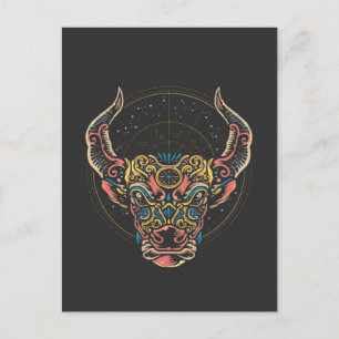 Carte Postale Art de l'horoscope du signe du zodiaque Taureau