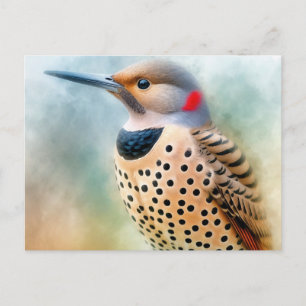 Carte Postale Art de l'oiseau pic flamboyant