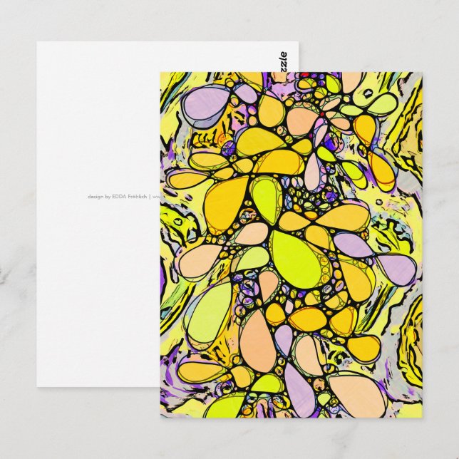 Carte Postale Art de motif peint à la main et numériquement 13 (Devant / Derrière)