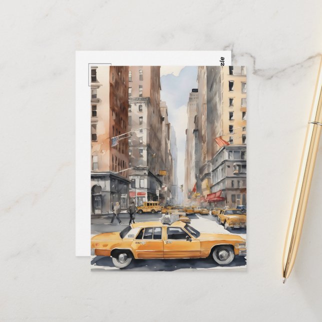 Carte Postale Art de New York (Devant/Arrière en situation)