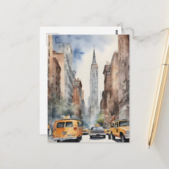 Carte Postale Art de New York (Devant/Arrière en situation)