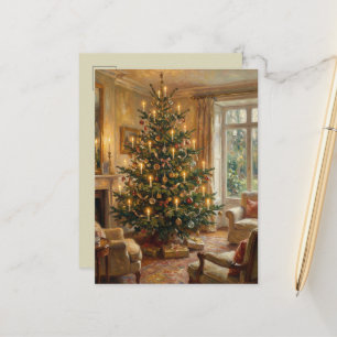 Carte Postale Art de Noël vintage impressionniste de style Monet