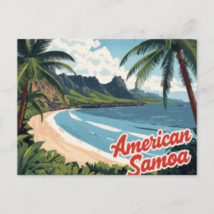 Carte Postale Art de plage tropical des Samoa américaines