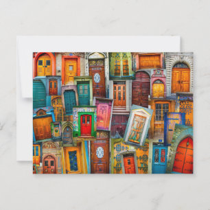 Carte Postale Art de porte vintage Agent immobilier de voyage