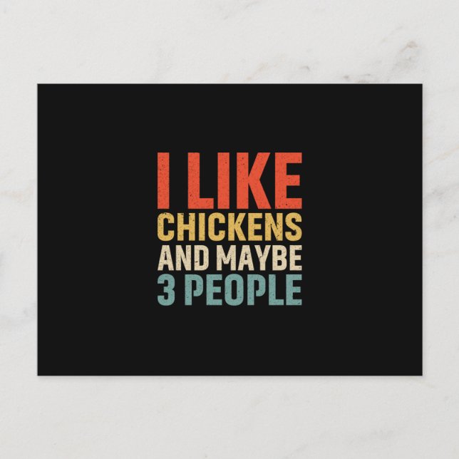 Carte Postale Art de poulet J'aime les poulets (Devant)