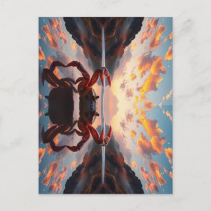 Carte Postale art de réflexion de crabe