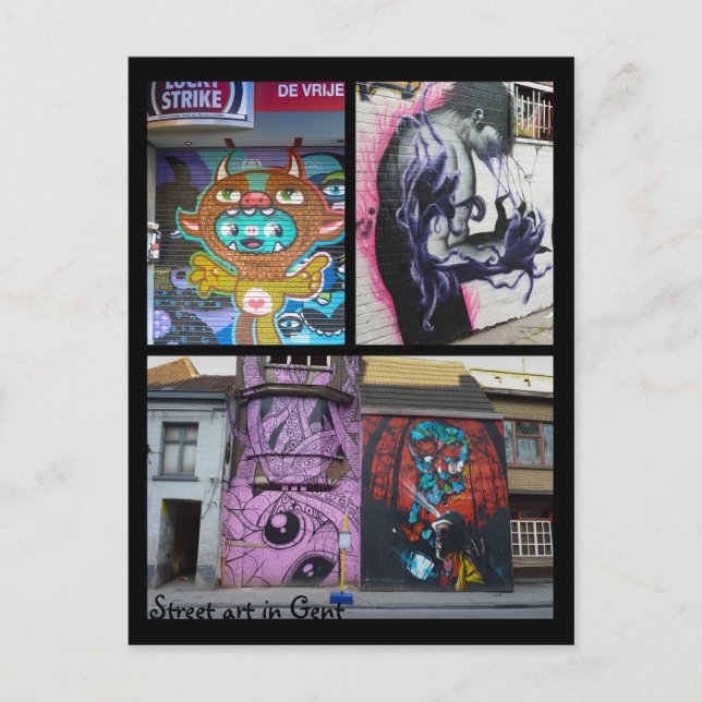 Carte Postale Art de rue de Gent, Belgique (Devant)
