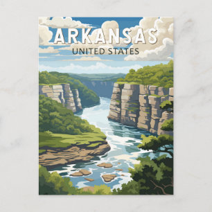 Carte Postale Art de voyage vintage de l'Arkansas