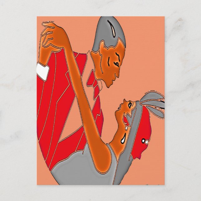 CARTE POSTALE ART DÉCO COUPLE (Devant)