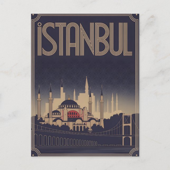 Carte Postale Art déco d'Istanbul (Devant)