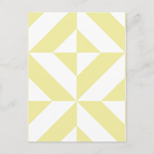Carte Postale Art Déco Géométrique Jaune Clair