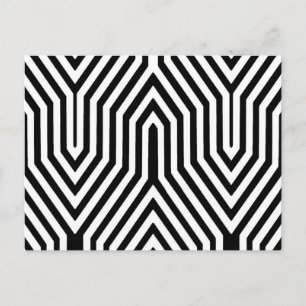 Carte Postale Art Déco géométrique - noir et blanc