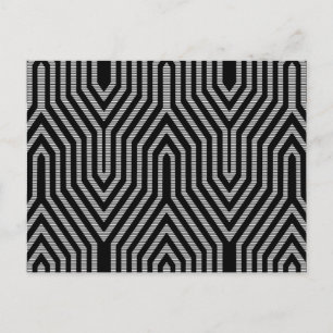 Carte Postale Art Déco géométrique - noir et blanc