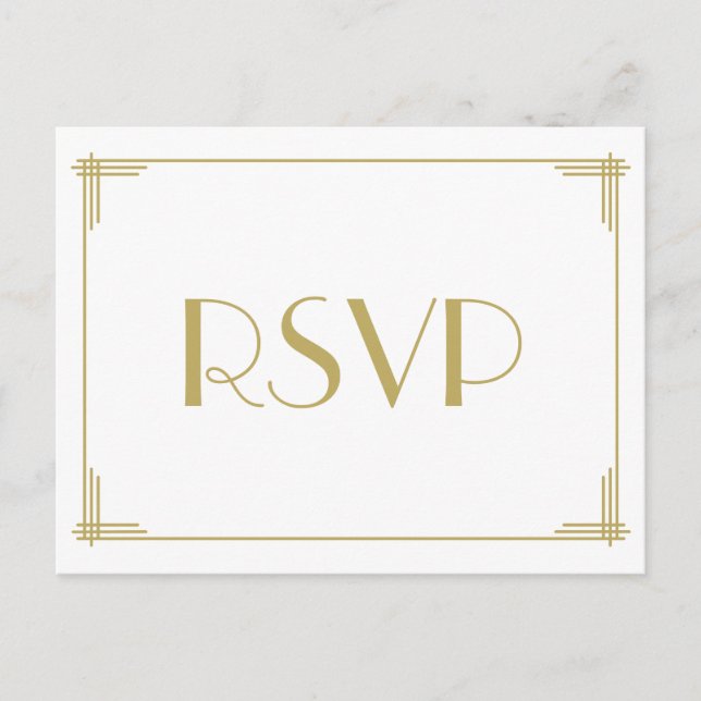 Carte postale Art Déco Great Gatsby Wedding RSVP (Devant)
