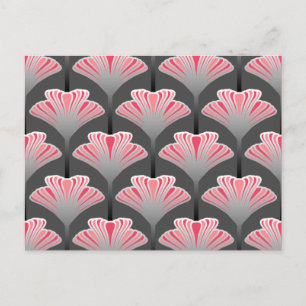 Carte Postale Art déco Lily, Grey / Grey / Coral rose