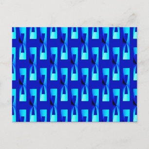 Carte Postale Art Déco Métallo Géométrique - Bleu Cobalt