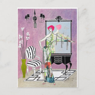 Carte postale Art Déco—Peinture originale